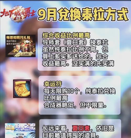 dnf怎么兑换泰拉划算？兑换泰拉的最佳方式是什么？